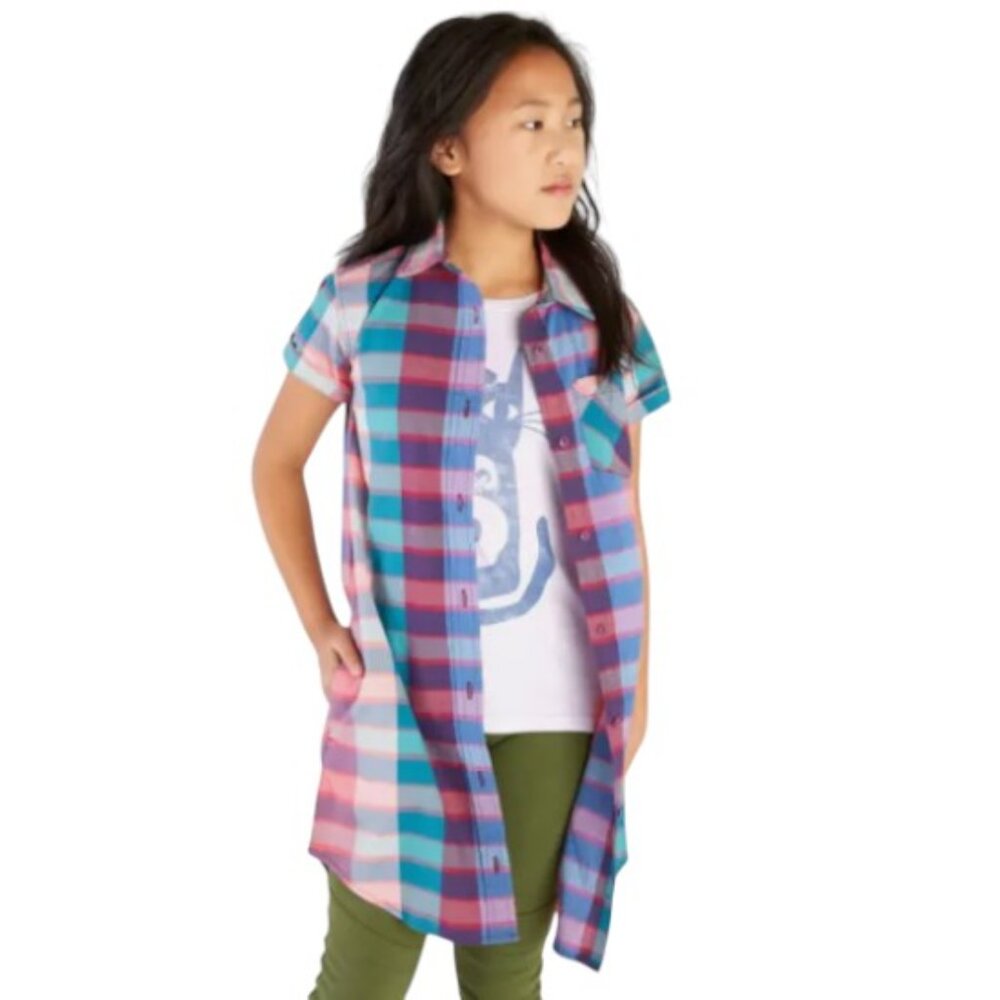 Tea Collection Plaid Girls Shirt Dress NEW Sz 10